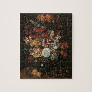 Puzzle Baroque Ancien, Nature Morte Florale Fleurs dans u