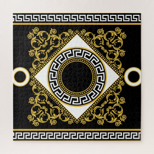 Puzzle Baroque d'or : frontière noire grecque (Vertical)