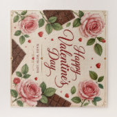 Puzzle Barres de chocolat Roses roses Saint-Valentin (Horizontal)