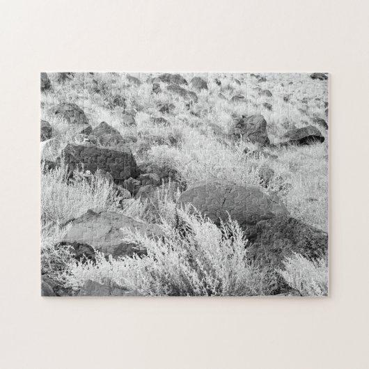 Puzzle Basalt Lava Rocks Sud-ouest Photo noir et blanc (Horizontal)