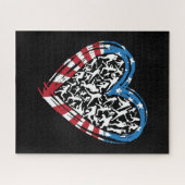 Puzzle Baseball Softball - Drapeau américain américain Cœ (Horizontal)