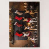 Puzzle Basenji au coin du feu de Noël (Vertical)