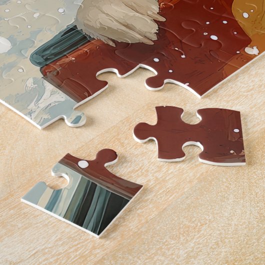 Puzzle Basenji Dog Roller Dessous de verre Noël (Côté)