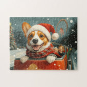 Puzzle Basenji Dog Roller Dessous de verre Noël (Horizontal)