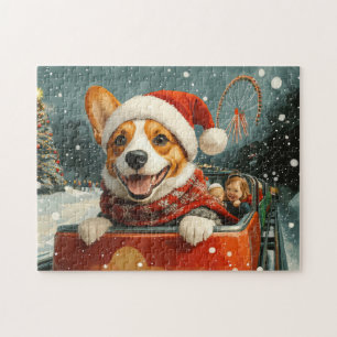 Puzzle Basenji Dog Roller Dessous de verre Noël