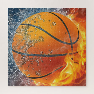Puzzle Basket-ball à flammes