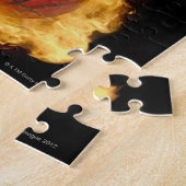 Puzzle Basket-ball en feu (composite numérique) (Côté)