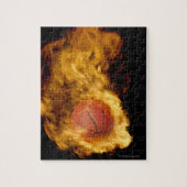 Puzzle Basket-ball en feu (composite numérique) (Vertical)