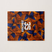 Puzzle basket bleu orange garçons filles équipe couleurs (Horizontal)