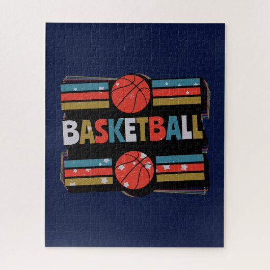 Puzzle Basketball Abstrait Word Art - Minimaliste (Vertical)