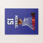 Puzzle Basketball Add Your Name & Number Pop Art (Horizontal)
