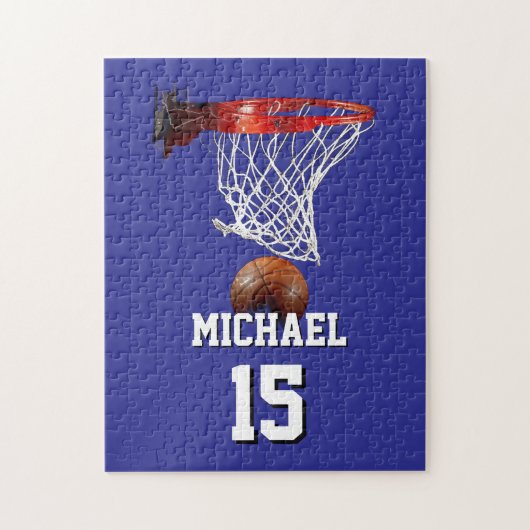 Puzzle Basketball Add Your Name & Number Pop Art (Vertical)