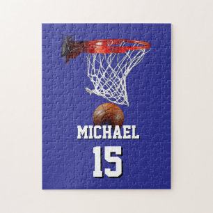 Puzzle Basketball Ajoutez Votre Nom & Numéro Pop Art