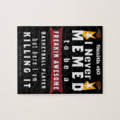 Puzzle Basketball Nom et numéro Mème amusant (Horizontal)