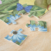 Puzzle Basset Hound Chien avec Fleurs Printemps (Côté)