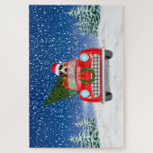 Puzzle Basset Hound Chien Conduite Voiture En Noël De Nei (Vertical)