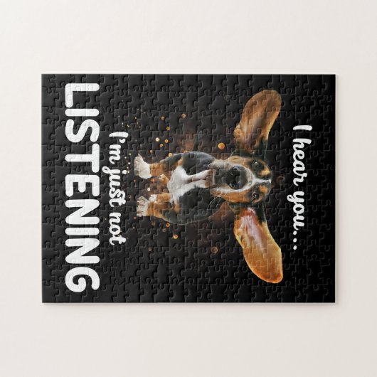 Puzzle basset hound je vous entends ne pas écouter (Horizontal)