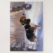 Puzzle Basset Hound Laisser neiger Noël (Vertical)