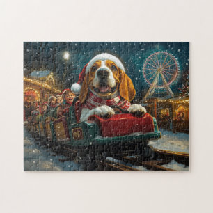Puzzle Basset Hound Montagnes Russes Noël