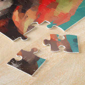 Puzzle Basset Hound Peinture de Noël (Côté)