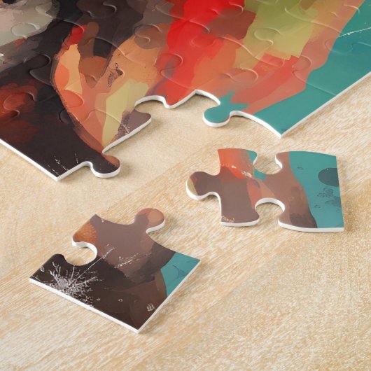 Puzzle Basset Hound Peinture de Noël (Côté)