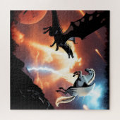 Puzzle Bataille dans l'espace - Dragon et Pégase (Horizontal)
