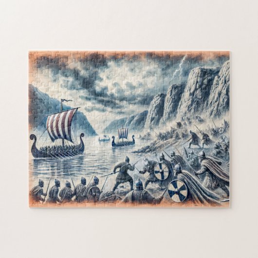 Puzzle Bataille de Stiklestad dans le dessin de calcaire (Horizontal)