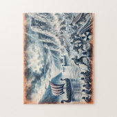 Puzzle Bataille de Stiklestad dans le dessin de calcaire (Vertical)