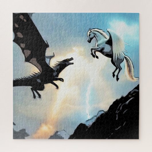 Puzzle Bataille du dragon et Pégase (Vertical)