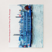 Puzzle Bateau à pédales Mississippi.voeux de Noël (Vertical)