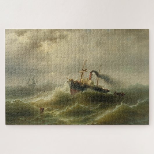 Puzzle Bateau à vapeur dans une tempête sur la mer du Nor (Horizontal)