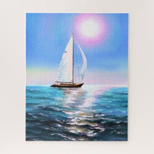 Puzzle Bateau à voile à Sunrise - Dessin - (Vertical)