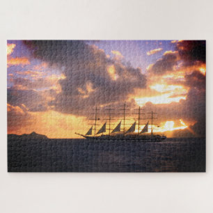 Puzzle Bateau à voile au coucher du soleil