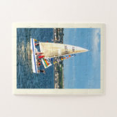 Puzzle Bateau à voile avec des drapeaux (Horizontal)