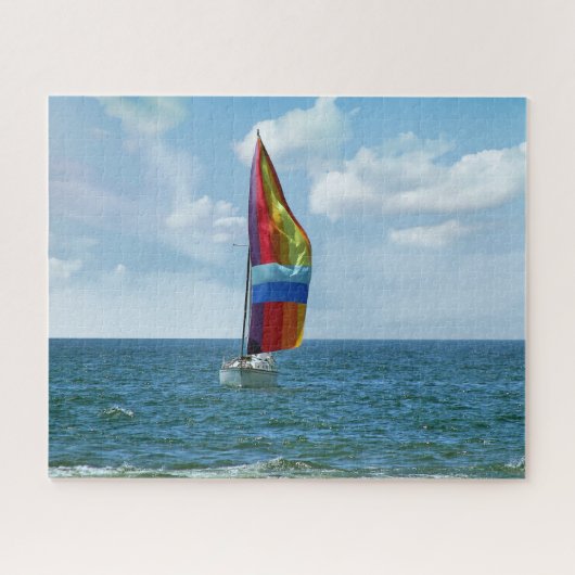 Puzzle Bateau à voile avec Rainbow Spinnaker (Horizontal)