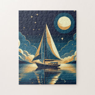 Puzzle Bateau à voile la nuit