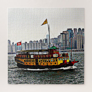 Puzzle Bateau chinois Victoria Harbour Hong Kong