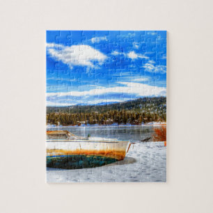 Puzzle Bateau dans la neige au lac big Bear, la