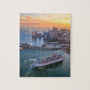 Puzzle Bateau de croisière du coucher de soleil de Miami