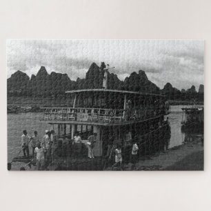 Puzzle Bateau de la rivière Guilin en Chine vintage