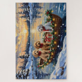 Puzzle Bateau de Noël de Caniche Fêtes (Vertical)