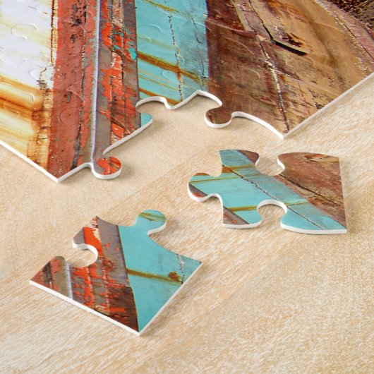 Puzzle Bateau de pêche en bois rustique Océan (Côté)