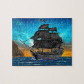 PUZZLE BATEAU DE PIRATE AU COUCHER DU SOLEIL (Horizontal)