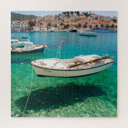 Puzzle Bateau flottant dans l'eau claire Croatie Jigsaw P (Vertical)