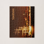 Puzzle Bateau la nuit à Stockholm, Suède (Vertical)