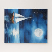 Puzzle Bateau sous Pleine lune (Horizontal)