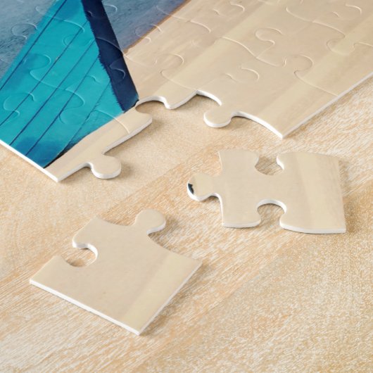 Puzzle Bateau sur la plage Photo été (Côté)