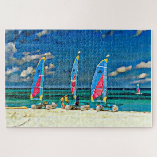 Puzzle Bateaux à voile Vacances plage tropicale (Horizontal)