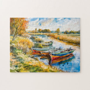 Puzzle Bateaux au repos au bord de la rivière Havelland A