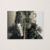 Puzzle Bateaux cygnes de Boston en noir et blanc (Horizontal)